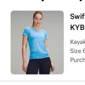 Lululemon swiftly tech full length size 6 kayak blue